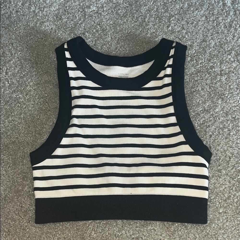 Striped Black and White Women's Crop Top